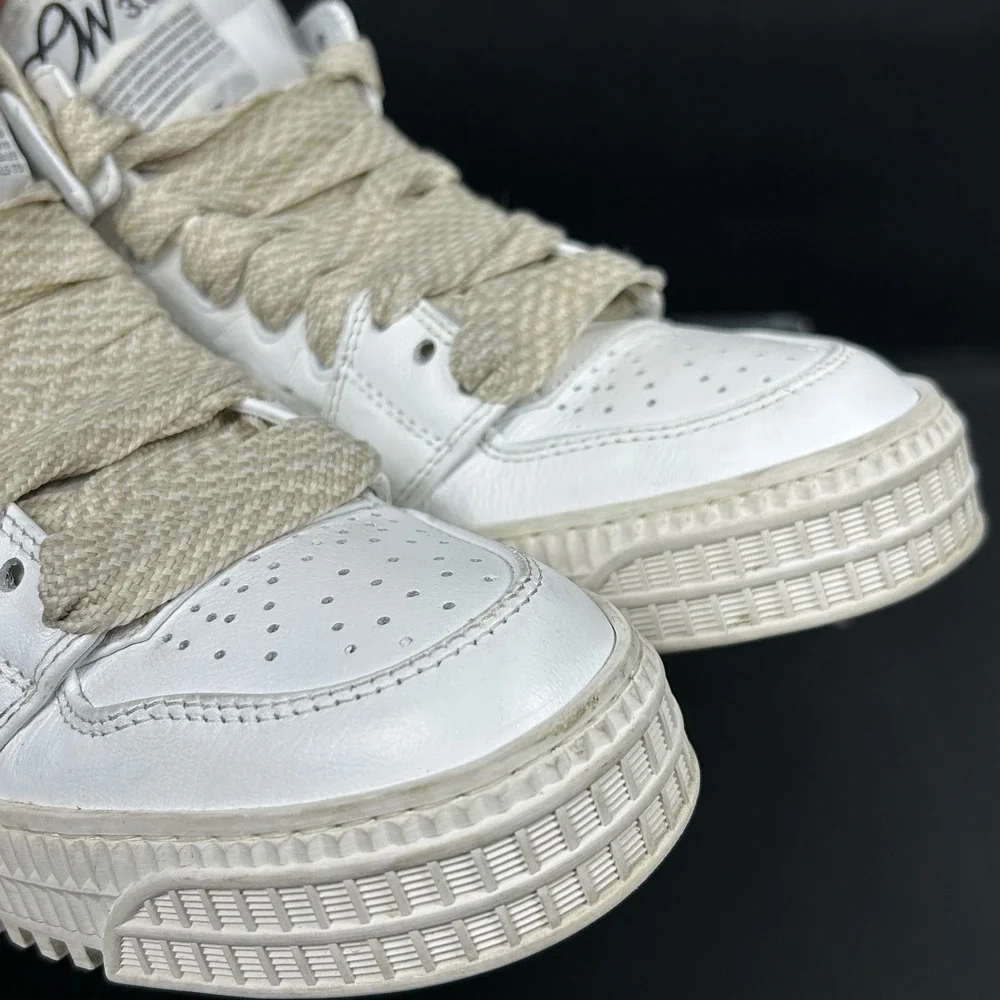 Off-White Size 35 US 5 Off Court 3.0 Leather Sneakers White High Top Shoe Womens